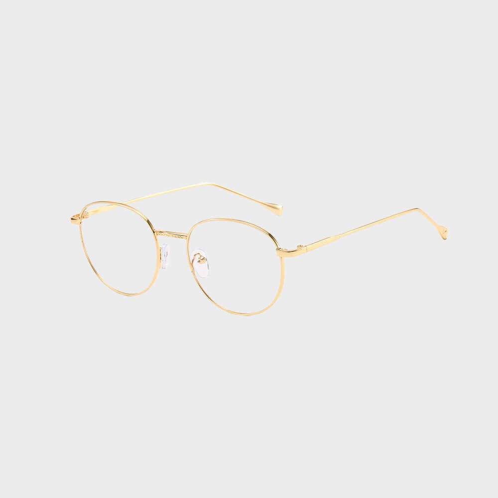 Ikon blue light brille med klare glas og guldstel