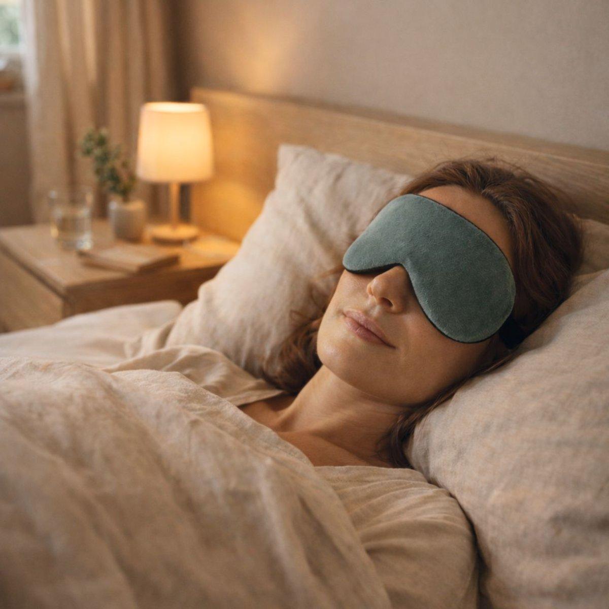 Instant Rest luksus sovemaske i støvet grøn farve