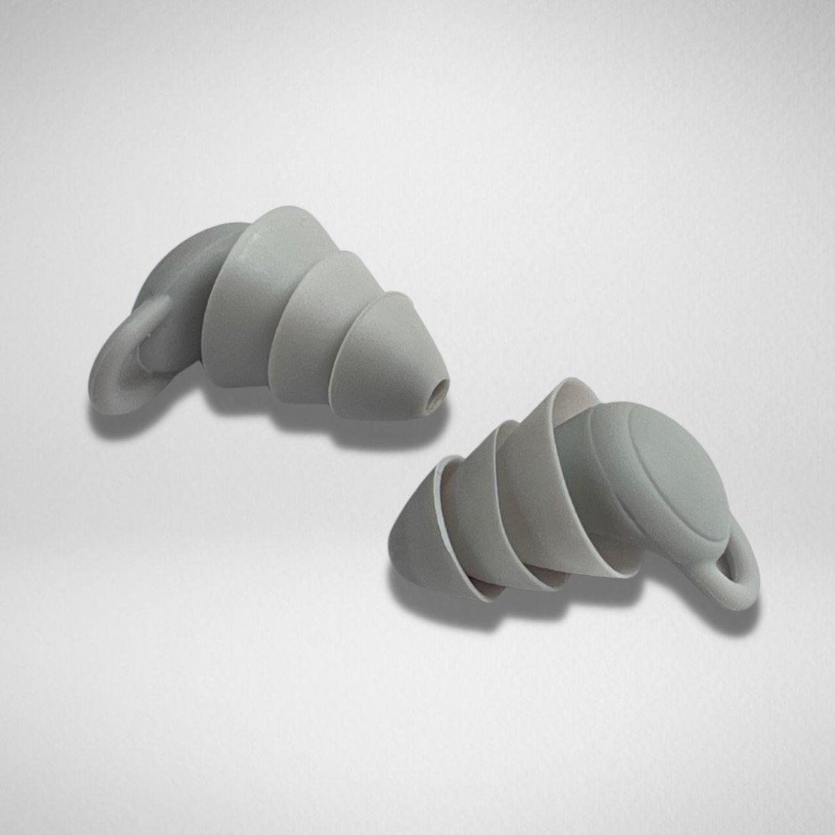 Ergonomiske silikoneørepropper med 3-lag design i grå