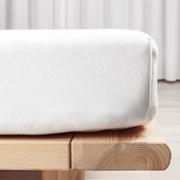 Kisana økologisk boxlagen i jersey bomuld – hvid, 180x200x35 cm, GOTS-certificeret