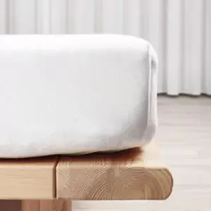 Homefeeling jersey boxlagen i hvid bomuld – OEKO-TEX certificeret, 40 cm kanthøjde, fås i 5 farver
