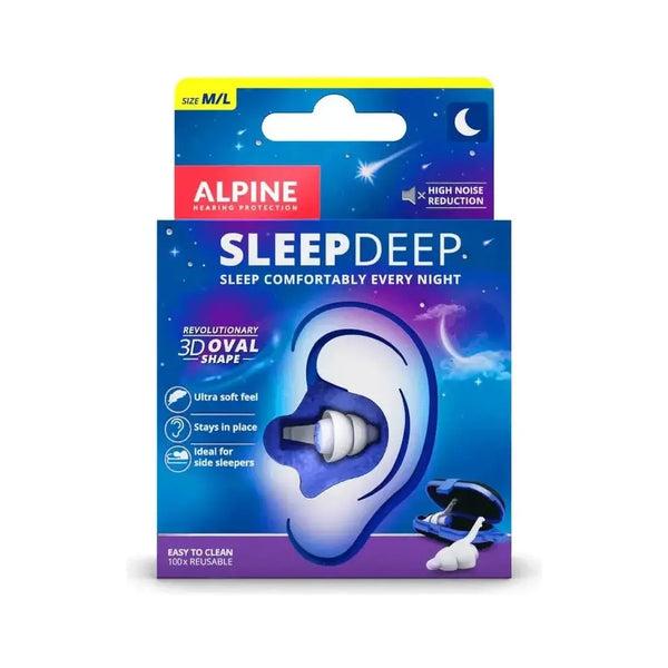 Alpine SleepDeep ørepropper til søvn – hvide ergonomiske ørepropper med AlpineThermoShape materiale