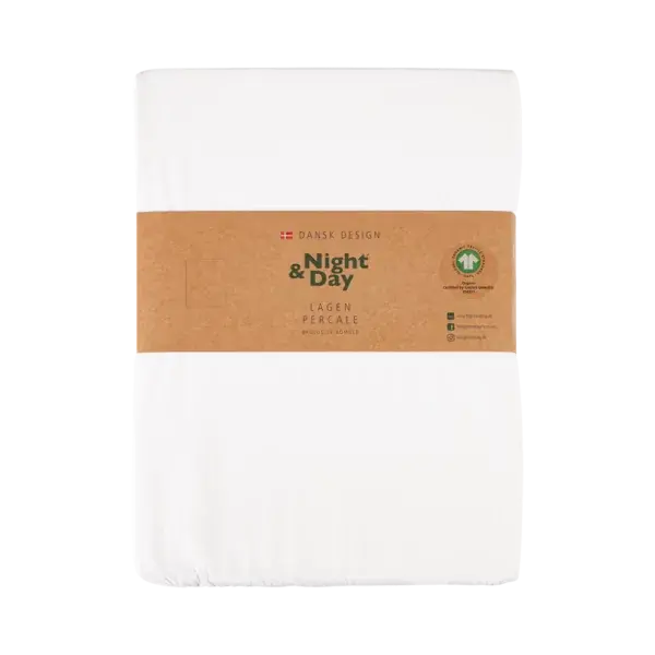 Homefeeling percale økologisk glat lagen hvid – GOTS og OEKO-TEX MADE IN GREEN certificeret
