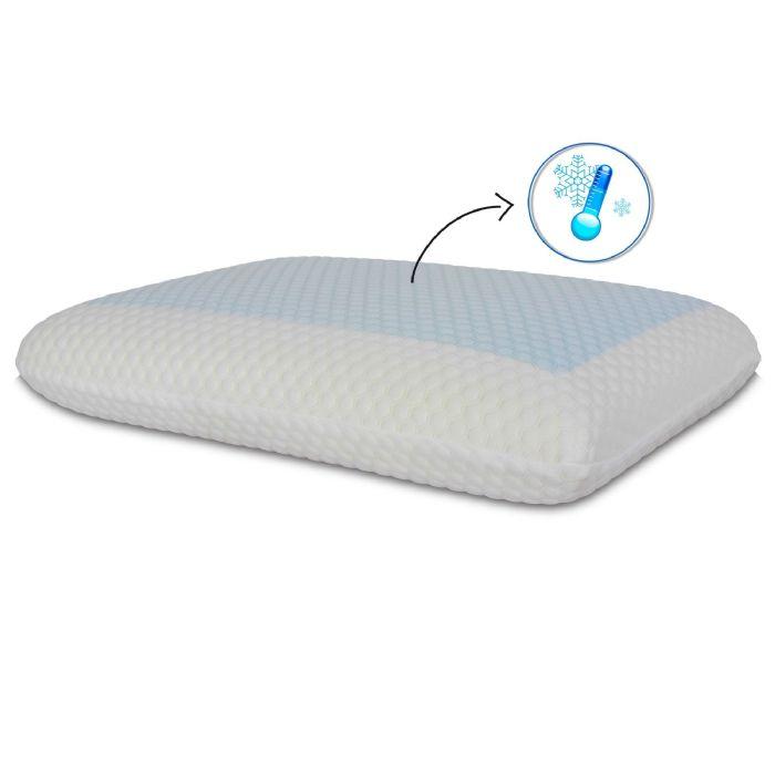 Nakkepude med memory foam og kølende gel — 60x40 cm, temperaturregulerende