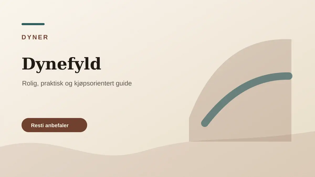 Dynefyld illustrert som dyner hos Sovekompas