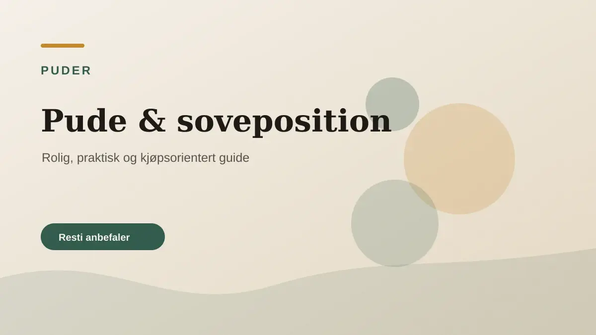 Pude & soveposition illustrert som puder hos Sovekompas